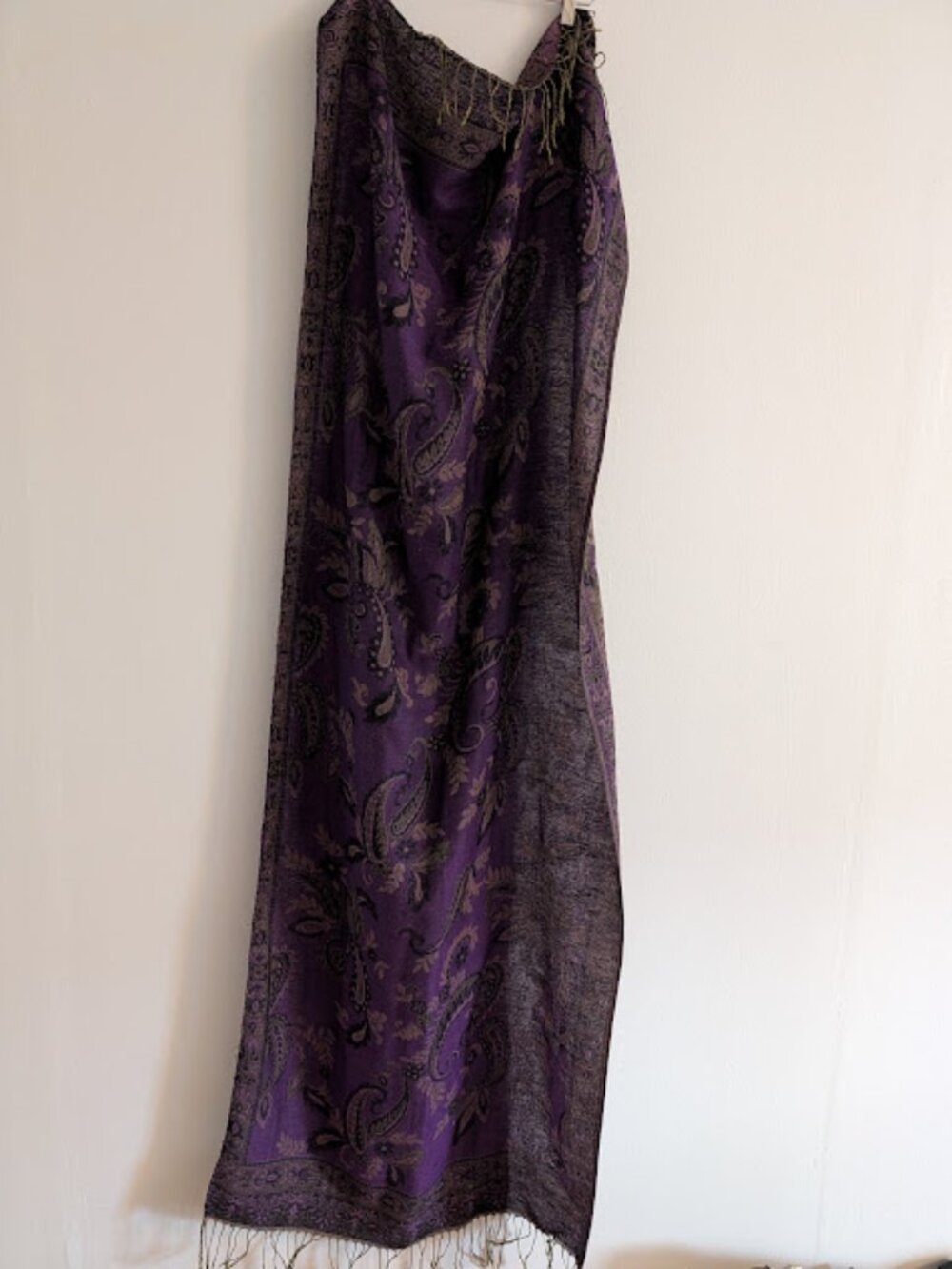 Purple/Gold/Black Paisley Pashmina Scarf